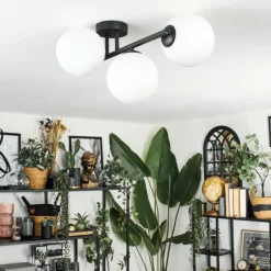 hofstein Chehalis Plafonnier, Boule lumineuse Blanc, 3 lumières