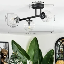 hofstein Chehalis Plafonnier, Boule lumineuse Clair, 3 lumières