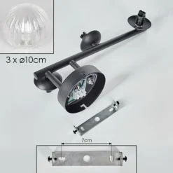 hofstein Chehalis Plafonnier, Boule lumineuse Clair, 3 lumières