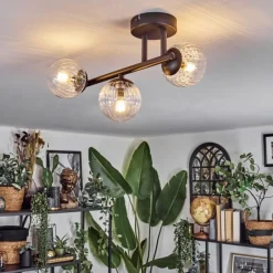 hofstein Chehalis Plafonnier, Boule lumineuse Clair, 3 lumières