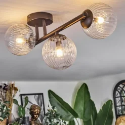 hofstein Chehalis Plafonnier, Boule lumineuse Clair, 3 lumières