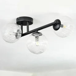 hofstein Chehalis Plafonnier, Boule lumineuse Clair, 3 lumières