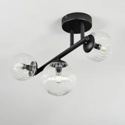 hofstein Chehalis Plafonnier, Boule lumineuse Clair, 3 lumières