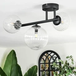 hofstein Chehalis Plafonnier, Boule lumineuse Clair, 3 lumières