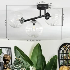 Lampes À Boules-hofstein Chehalis Plafonnier, Boule lumineuse Clair, 3 lumières