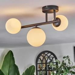 hofstein Chehalis Plafonnier, Boule lumineuse Blanc, 3 lumières