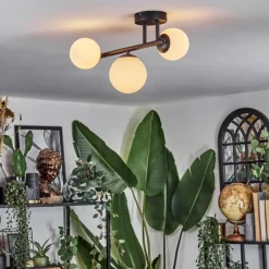 hofstein Chehalis Plafonnier, Boule lumineuse Blanc, 3 lumières