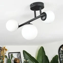 hofstein Chehalis Plafonnier, Boule lumineuse Blanc, 3 lumières