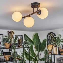 hofstein Chehalis Plafonnier, Boule lumineuse Blanc, 3 lumières