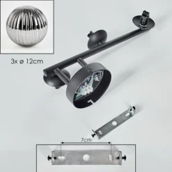 hofstein Chehalis Plafonnier, Boule lumineuse Fumé, 3 lumières