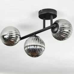 hofstein Chehalis Plafonnier, Boule lumineuse Fumé, 3 lumières