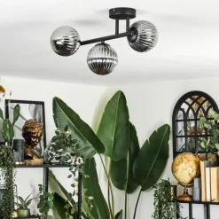 hofstein Chehalis Plafonnier, Boule lumineuse Fumé, 3 lumières