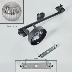 hofstein Chehalis Plafonnier, Boule lumineuse Fumé, 3 lumières