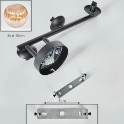hofstein Chehalis Plafonnier, Boule lumineuse Ambre, 3 lumières