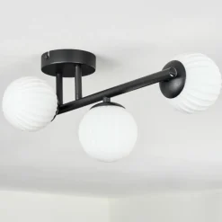 hofstein Chehalis Plafonnier, Boule lumineuse Blanc, 3 lumières