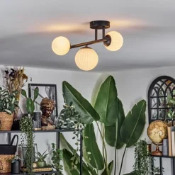 hofstein Chehalis Plafonnier, Boule lumineuse Blanc, 3 lumières