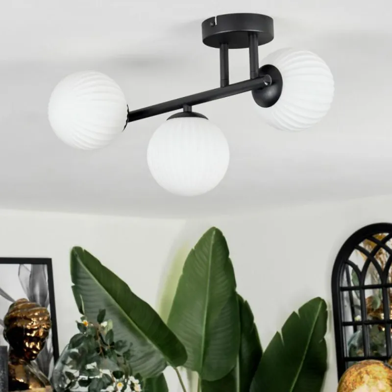 Lampes À Boules-hofstein Chehalis Plafonnier, Boule lumineuse Blanc, 3 lumières