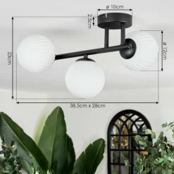 Lampes À Boules-hofstein Chehalis Plafonnier, Boule lumineuse Blanc, 3 lumières