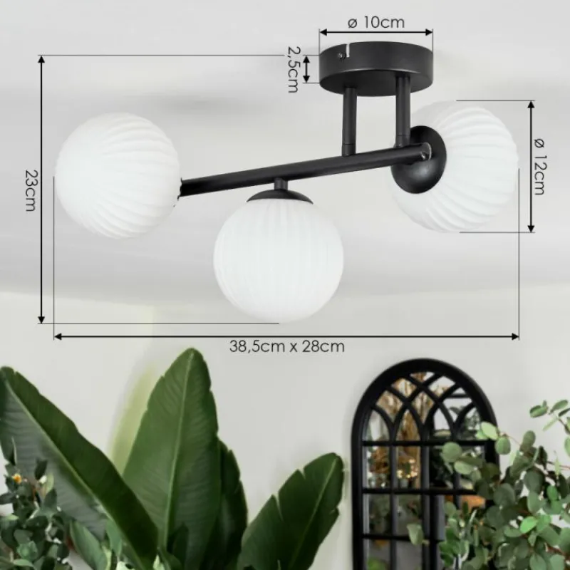 Lampes À Boules-hofstein Chehalis Plafonnier, Boule lumineuse Blanc, 3 lumières