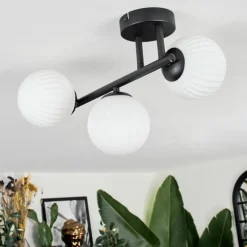 Lampes À Boules-hofstein Chehalis Plafonnier, Boule lumineuse Blanc, 3 lumières