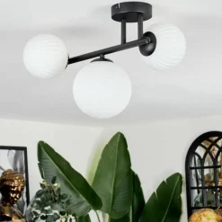 Lampes À Boules-hofstein Chehalis Plafonnier, Boule lumineuse Blanc, 3 lumières