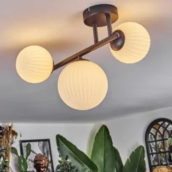 Lampes À Boules-hofstein Chehalis Plafonnier, Boule lumineuse Blanc, 3 lumières