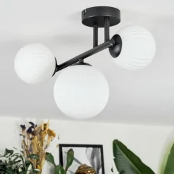 Lampes À Boules-hofstein Chehalis Plafonnier, Boule lumineuse Blanc, 3 lumières