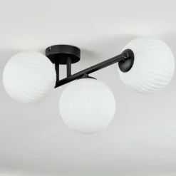 hofstein Chehalis Plafonnier, Boule lumineuse Blanc, 3 lumières