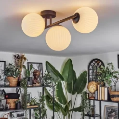 hofstein Chehalis Plafonnier, Boule lumineuse Blanc, 3 lumières