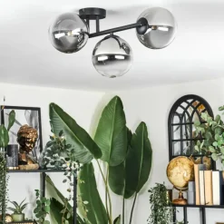 hofstein Chehalis Plafonnier, Boule lumineuse Clair, Fumé, 3 lumières