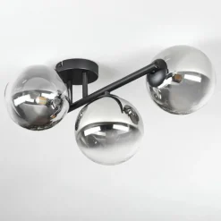 hofstein Chehalis Plafonnier, Boule lumineuse Clair, Fumé, 3 lumières