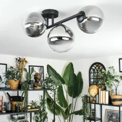 hofstein Chehalis Plafonnier, Boule lumineuse Clair, Fumé, 3 lumières