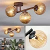hofstein Chehalis Plafonnier, Boule lumineuse Ambre, 3 lumières