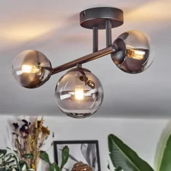 hofstein Chehalis Plafonnier, Boule lumineuse Clair, Fumé, 3 lumières