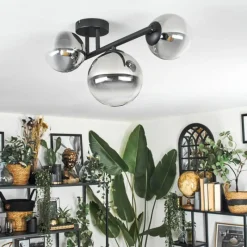 hofstein Chehalis Plafonnier, Boule lumineuse Clair, Fumé, 3 lumières