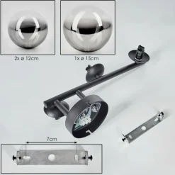 hofstein Chehalis Plafonnier, Boule lumineuse Clair, Fumé, 3 lumières