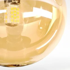 hofstein Chehalis Plafonnier, Boule lumineuse Ambre, 3 lumières