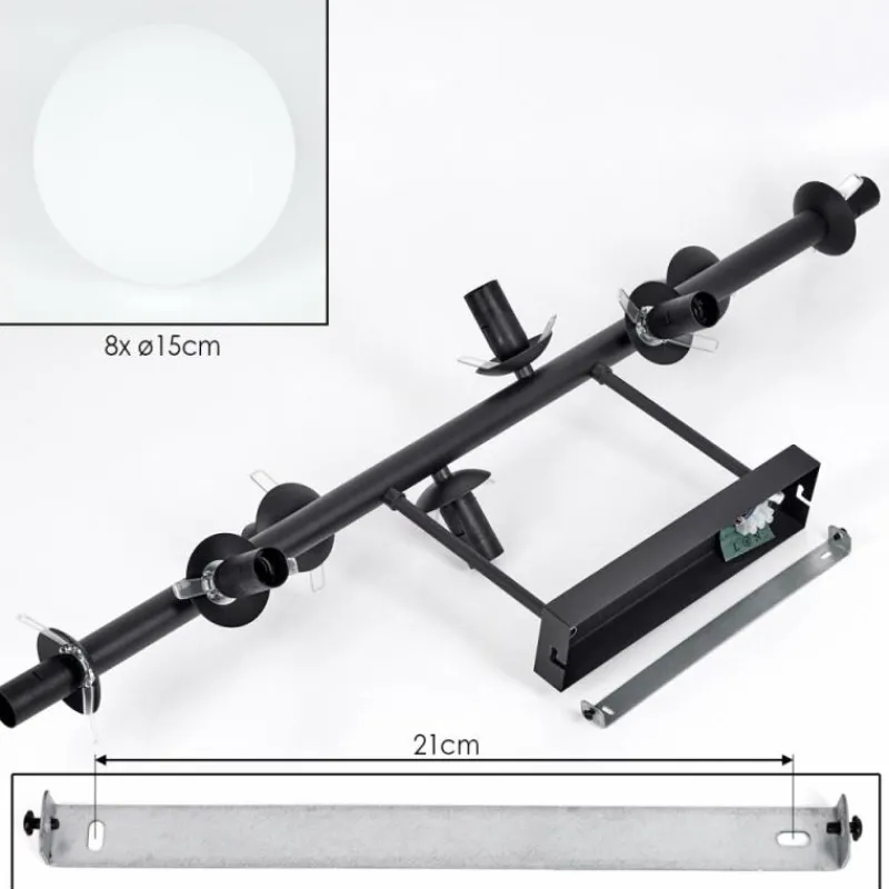 hofstein Chehalis Plafonnier, Boule lumineuse Blanc, 8 lumières