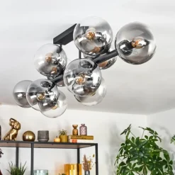 hofstein Chehalis Plafonnier, Boule lumineuse Clair, Fumé, 10 lumières