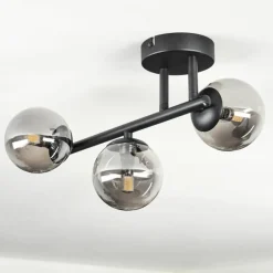 Suspension Verre Fumé-hofstein Chehalis Plafonnier, Boule lumineuse Fumé, 3 lumières