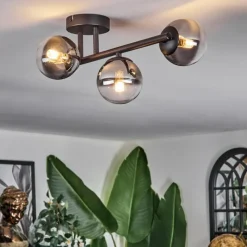 hofstein Chehalis Plafonnier, Boule lumineuse Clair, Fumé, 3 lumières