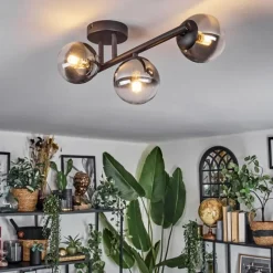 hofstein Chehalis Plafonnier, Boule lumineuse Clair, Fumé, 3 lumières