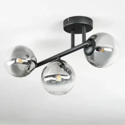 hofstein Chehalis Plafonnier, Boule lumineuse Clair, Fumé, 3 lumières