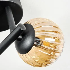 hofstein Chehalis Plafonnier, Boule lumineuse Ambre, Fumé, 3 lumières