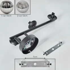 hofstein Chehalis Plafonnier, Boule lumineuse Fumé, 3 lumières