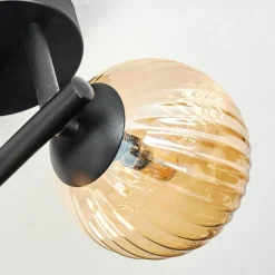 hofstein Chehalis Plafonnier, Boule lumineuse Ambre, Fumé, 3 lumières