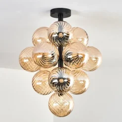 hofstein Chehalis Plafonnier, Boule lumineuse 39 cm LED Ambre, 13 lumières