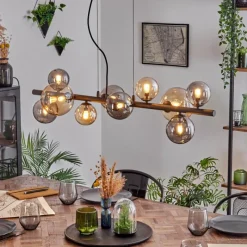 hofstein Chehalis Suspension, Boule lumineuse, Suspension Ambre, Fumé, 10 lumières