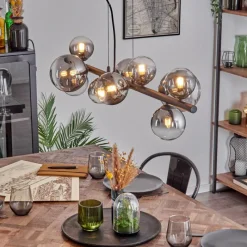 hofstein Chehalis Suspension, Boule lumineuse, Suspension Clair, Fumé, 10 lumières