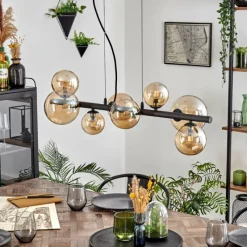 hofstein Chehalis Suspension, Boule lumineuse, Suspension Ambre, 8 lumières